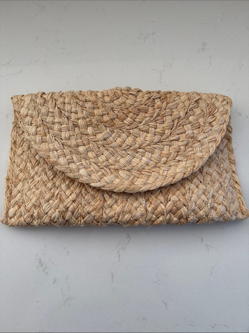 Universal Thread Natural Straw Woven Clutch - Beige NWOT